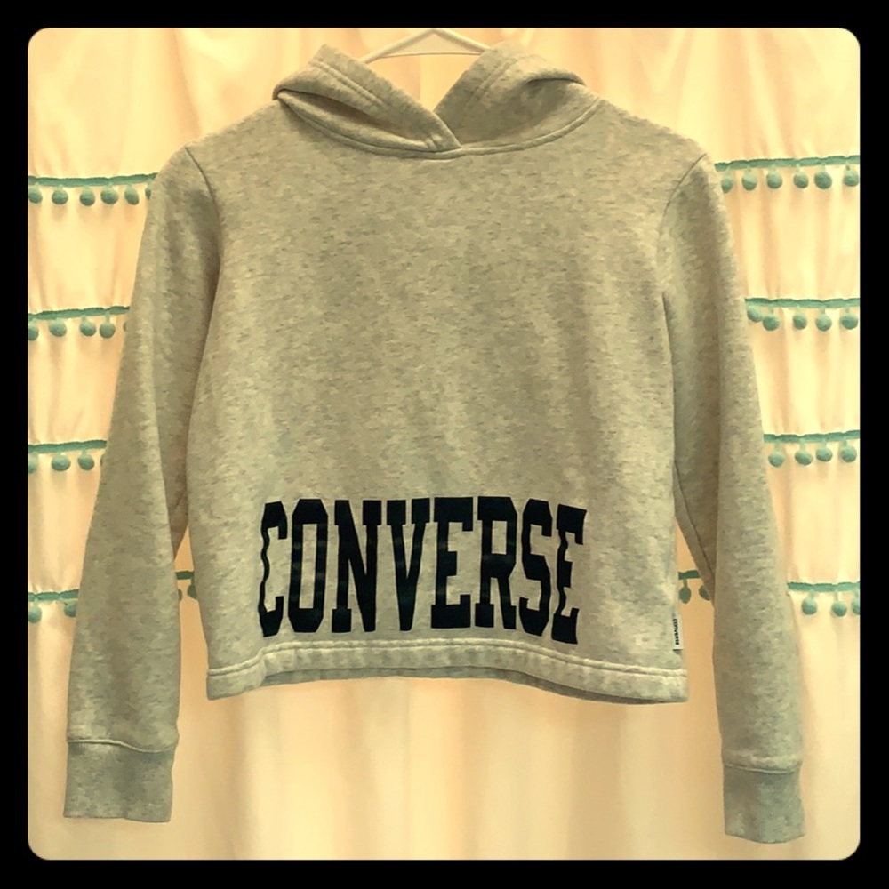 Girls Light Gray Converse Hoodie Size L